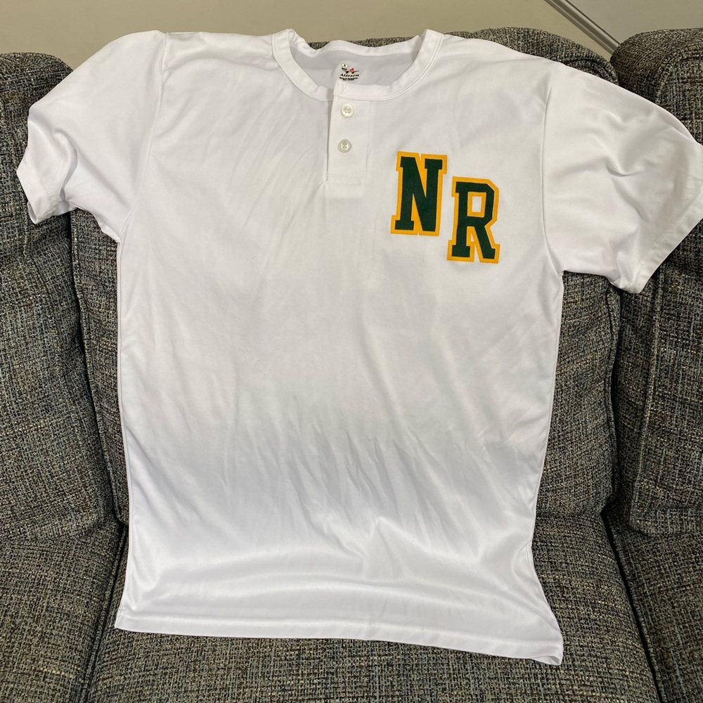 NR Athletic 2-Button White Shirt, Size Men’s S
